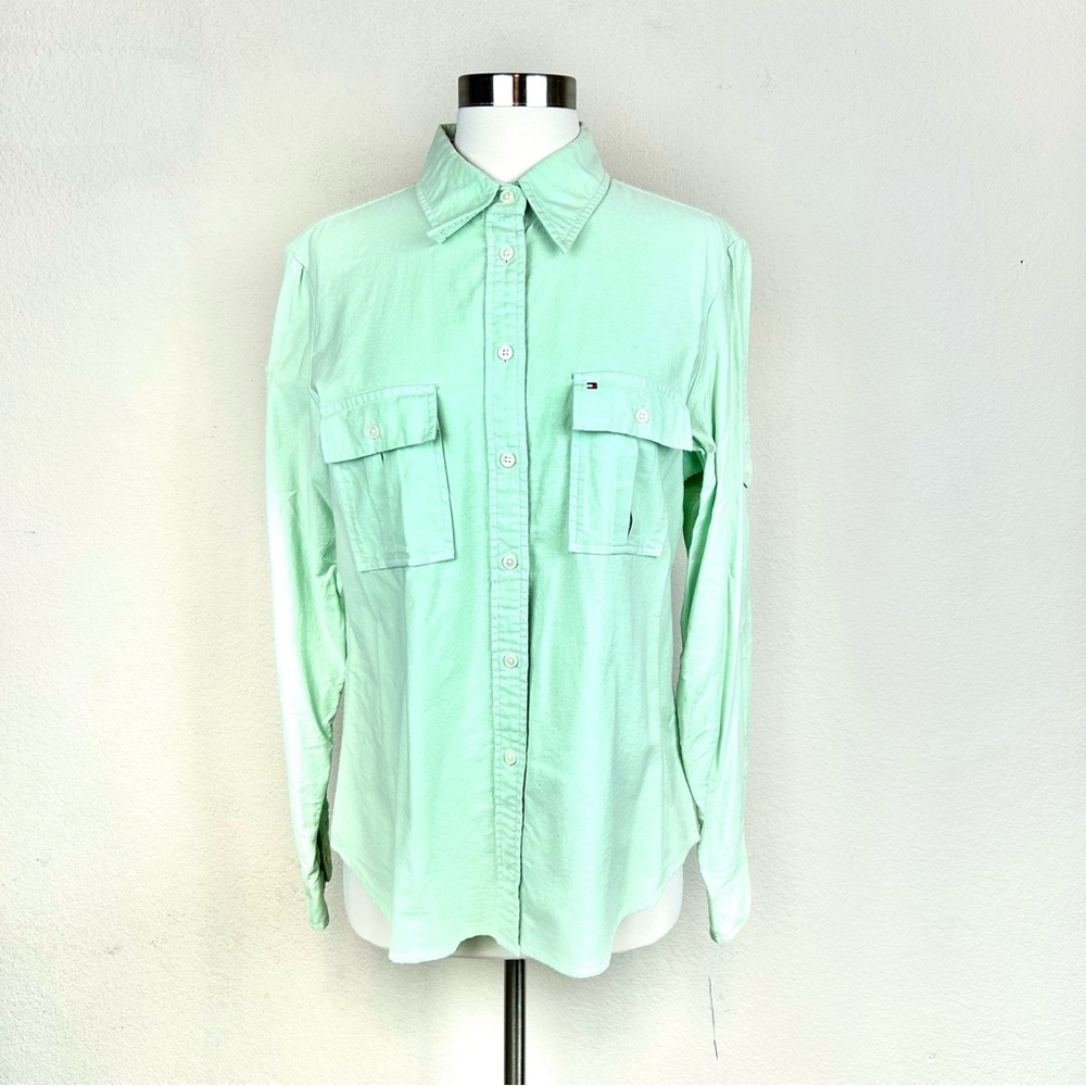 Tommy Hilfiger Long Sleeve Green Button Down